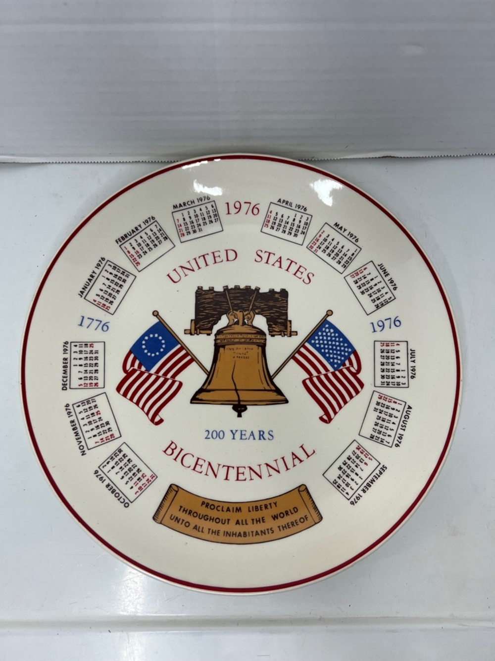 Bicentennial Plate 1776-1976 United States Liberty Bell 200th Anniversary 10”